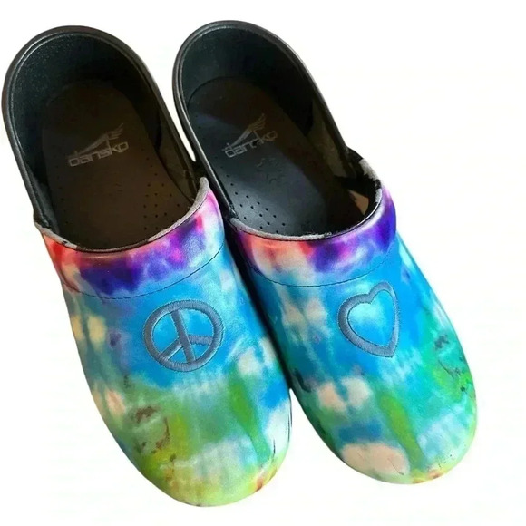 Dansko Peace Love Tye Dye Clogs - Picture 2 of 7
